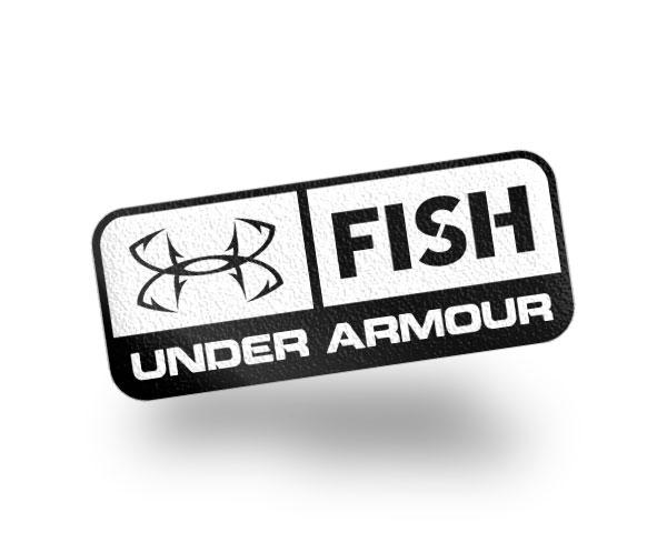 Buy Under Armour UA Fish Hook Logo red on clear Vinyl Decal