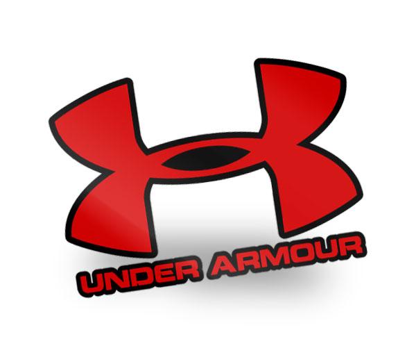 Buy Under Armour UA Fish Hook Logo red on clear Vinyl Decal